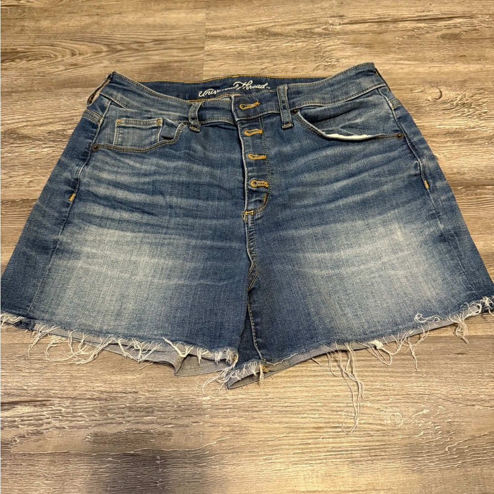 Universal Thread Blue Jean Shorts High-Waisted Frayed Hem